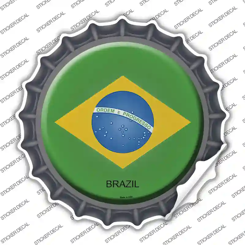 Brazil Country Novelty Bottle Cap Sticker Decal