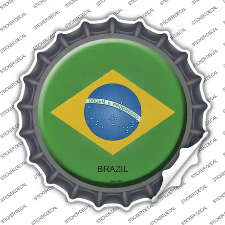 Brazil Country Novelty Bottle Cap Sticker Decal