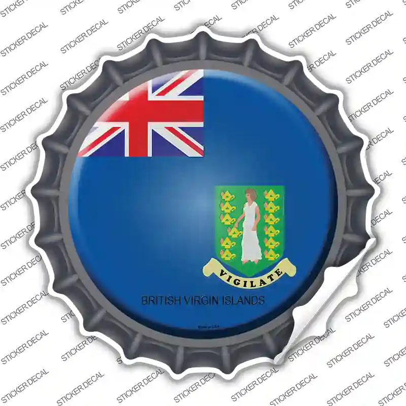 British Virgin Islands Country Novelty Bottle Cap Sticker Decal