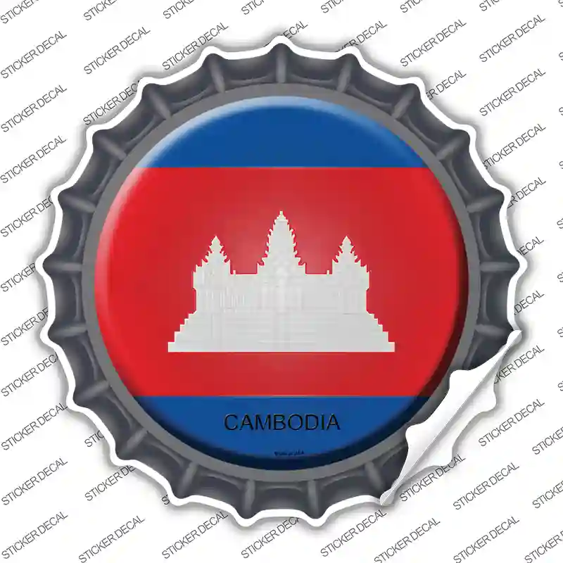 Cambodia Country Novelty Bottle Cap Sticker Decal