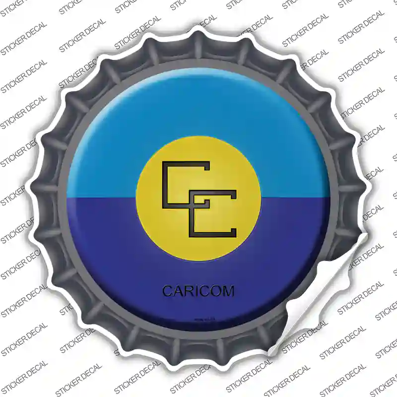 Caricom Country Novelty Bottle Cap Sticker Decal