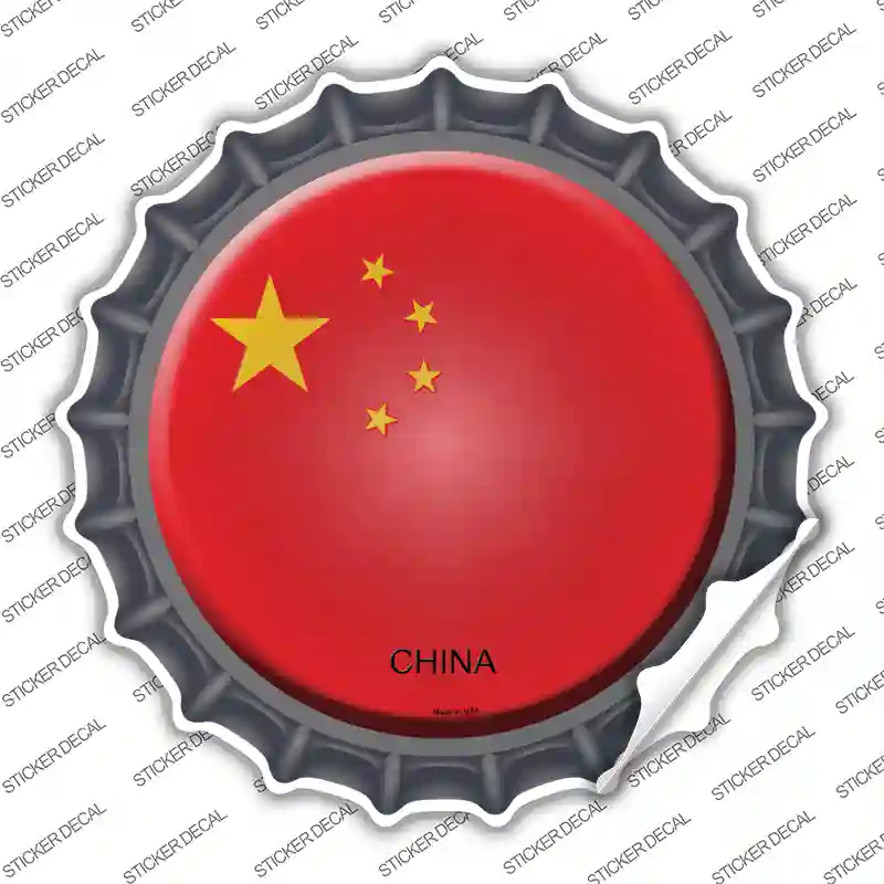 China Country Novelty Bottle Cap Sticker Decal