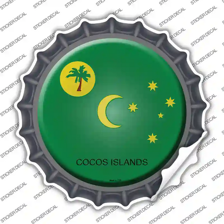 Cocos Islands Country Novelty Bottle Cap Sticker Decal