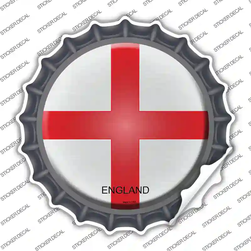 England Country Novelty Bottle Cap Sticker Decal