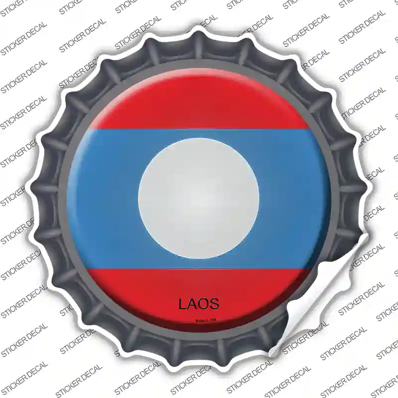 Laos Country Novelty Bottle Cap Sticker Decal