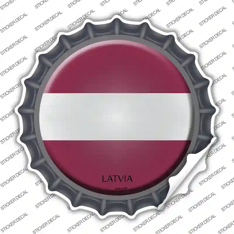Latvia Country Novelty Bottle Cap Sticker Decal