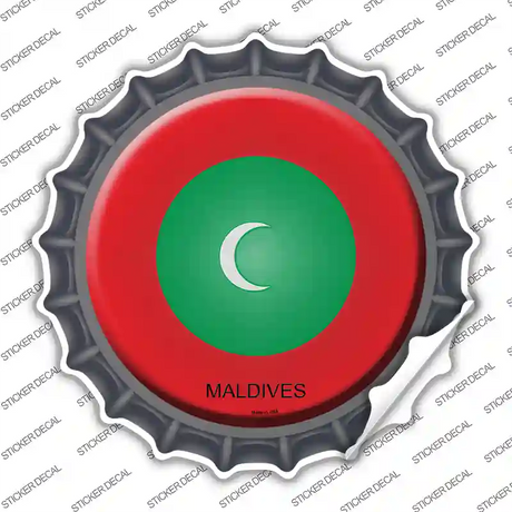 Maldives Country Novelty Bottle Cap Sticker Decal