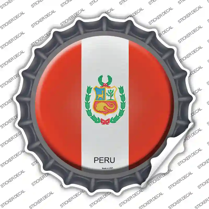 Peru Country Novelty Bottle Cap Sticker Decal