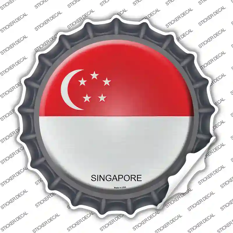 Singapore Country Novelty Bottle Cap Sticker Decal