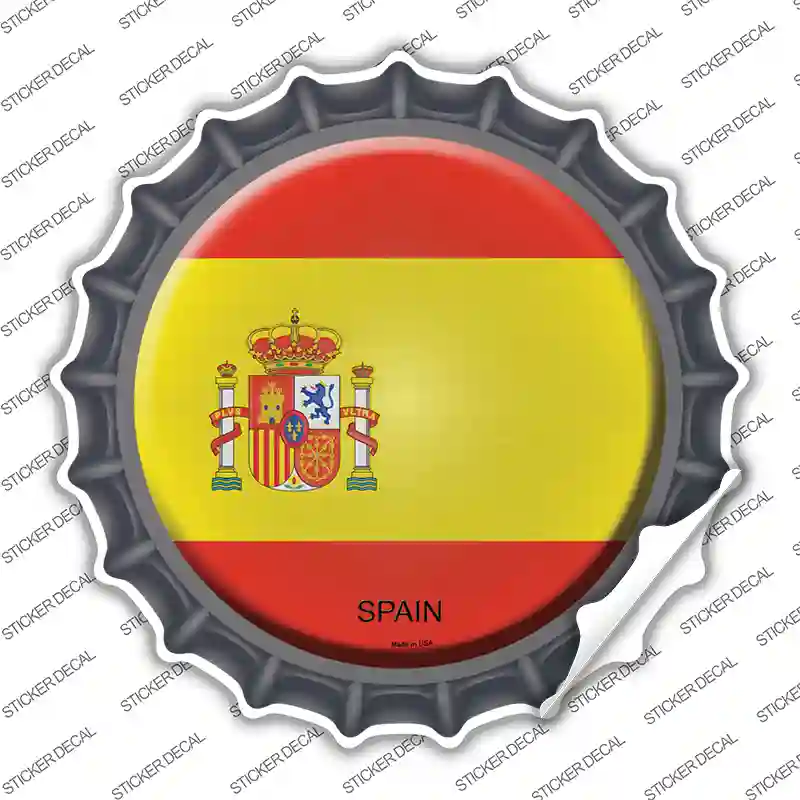 Spain Country Novelty Bottle Cap Sticker Decal