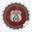 Route 66 American Highway Novelty Bottle Cap Sticker Decal