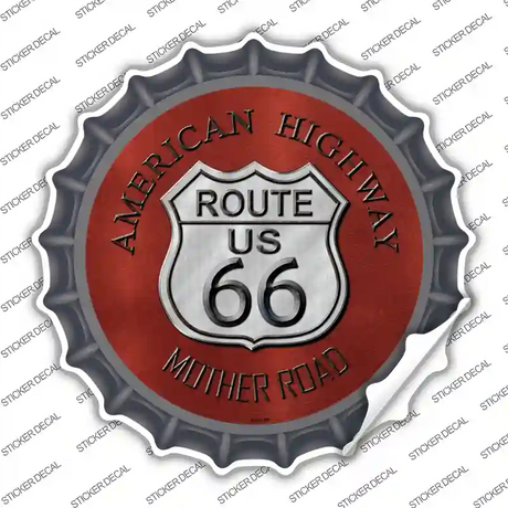 Route 66 American Highway Novelty Bottle Cap Sticker Decal