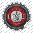 Firefighter Novelty Bottle Cap Sticker Decal