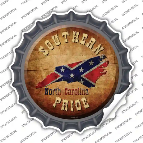 Southern Pride North Carolina Novelty Bottle Cap Sticker Decal