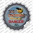 Bat Crossing Novelty Bottle Cap Sticker Decal