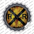 Vintage Railroad Crossing Novelty Bottle Cap Sticker Decal