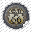 Rusty Route 66 Novelty Bottle Cap Sticker Decal