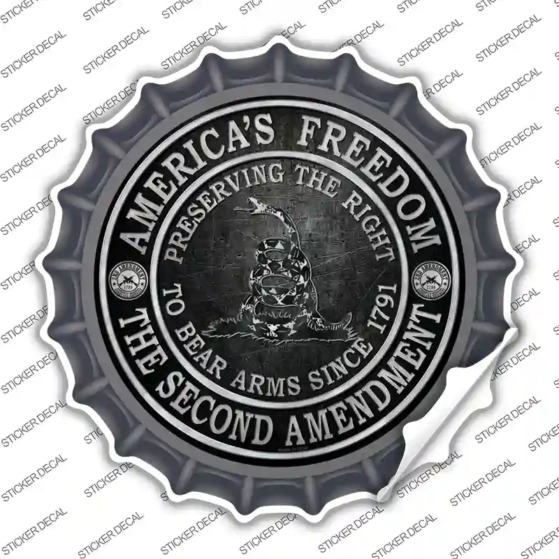 Americas Freedom Novelty Bottle Cap Sticker Decal