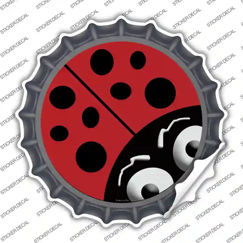 Lady Bug Novelty Bottle Cap Sticker Decal