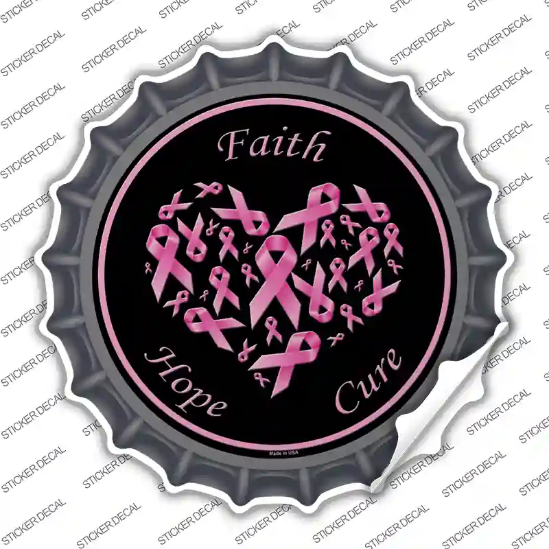 Faith Hope Cure Novelty Bottle Cap Sticker Decal