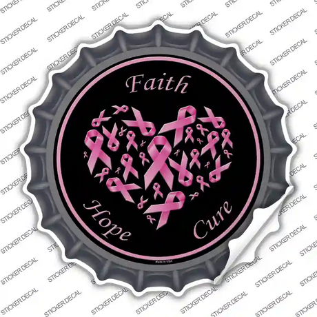 Faith Hope Cure Novelty Bottle Cap Sticker Decal
