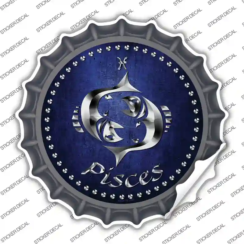 Pisces Novelty Bottle Cap Sticker Decal