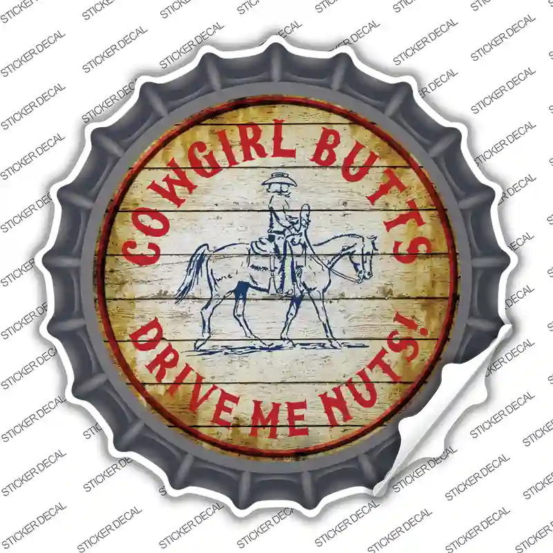 Cowgirl Butts Novelty Bottle Cap Sticker Decal
