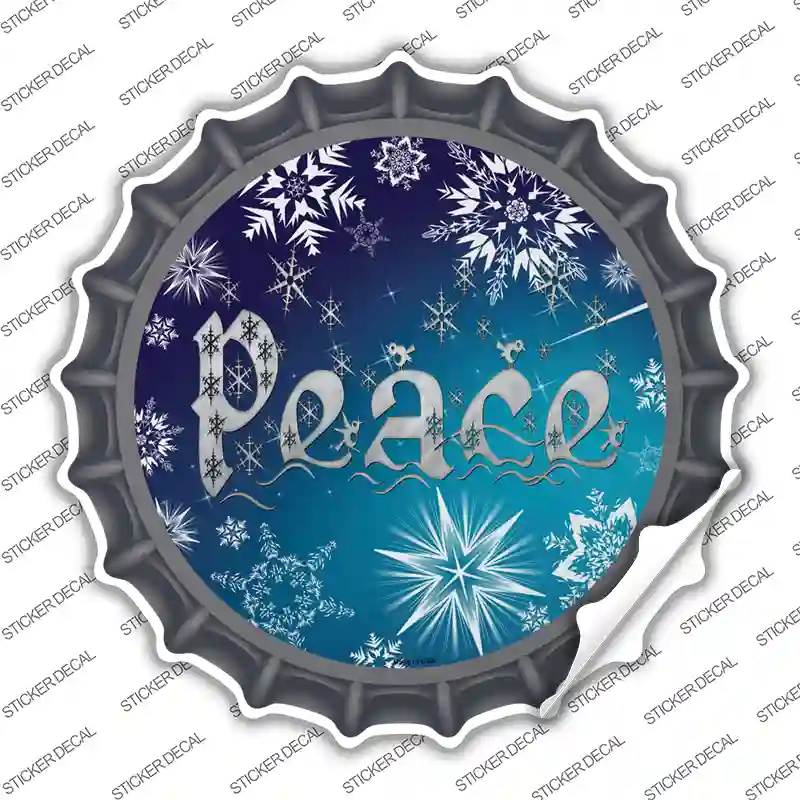 Peace Blue Novelty Bottle Cap Sticker Decal