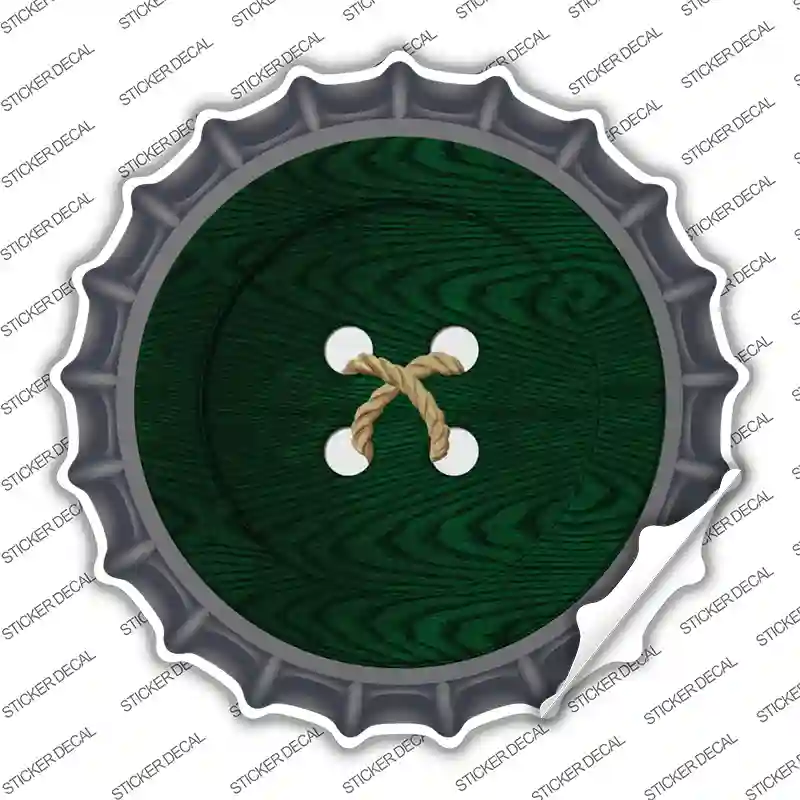Green Button Novelty Bottle Cap Sticker Decal