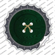 Green Button Novelty Bottle Cap Sticker Decal