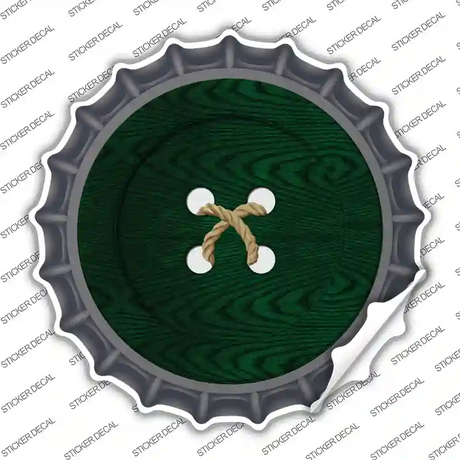 Green Button Novelty Bottle Cap Sticker Decal