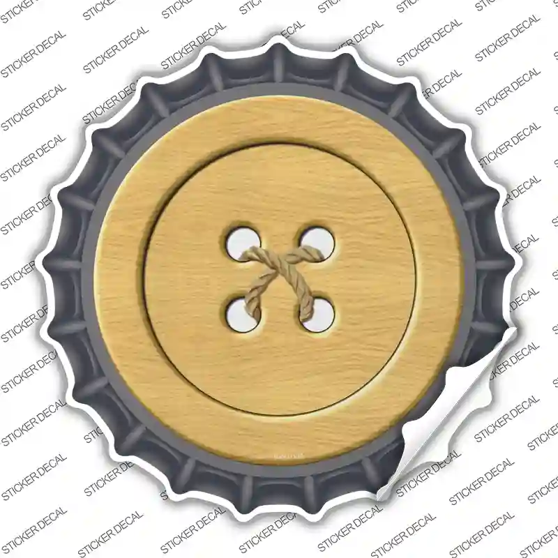 Wooden Button Novelty Bottle Cap Sticker Decal