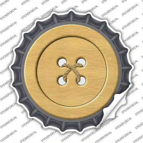 Wooden Button Novelty Bottle Cap Sticker Decal