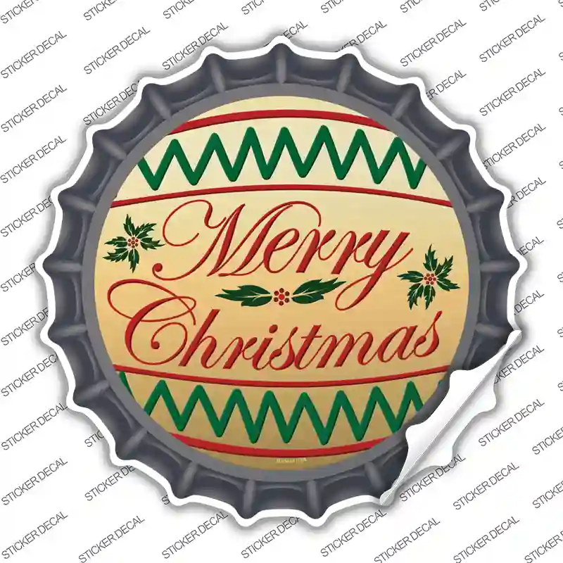 Merry Christmas Novelty Bottle Cap Sticker Decal