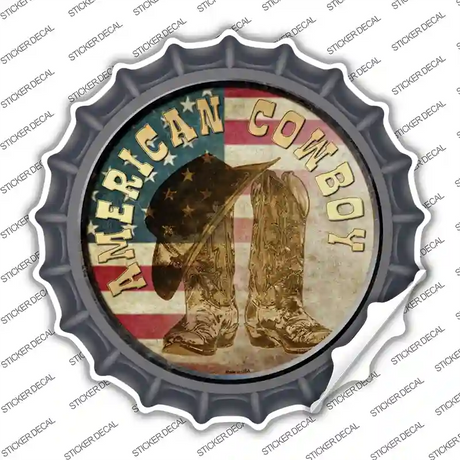 American Cowboy Novelty Bottle Cap Sticker Decal
