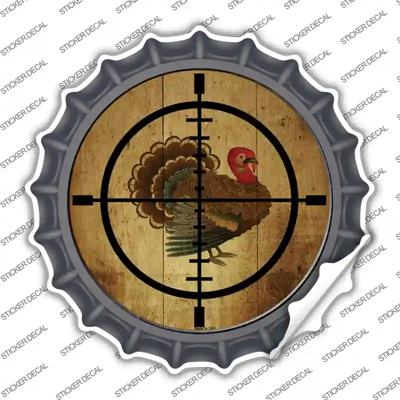 Turkey Hunter Novelty Bottle Cap Sticker Decal