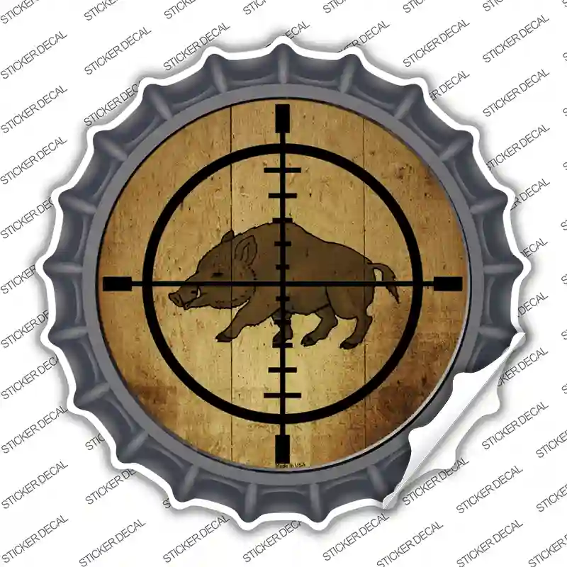Boar Hunter Novelty Bottle Cap Sticker Decal