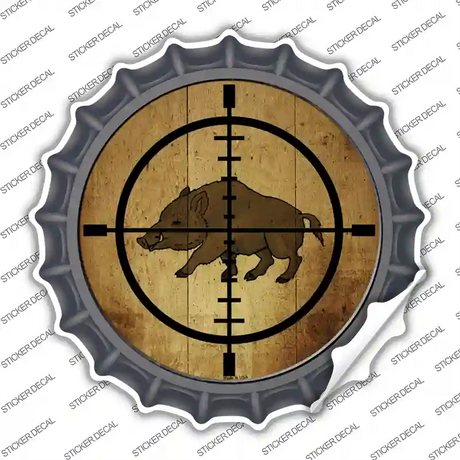 Boar Hunter Novelty Bottle Cap Sticker Decal