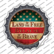 Land of The Free Novelty Bottle Cap Sticker Decal
