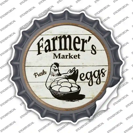 Farmers Market Eggs Novelty Bottle Cap Sticker Decal