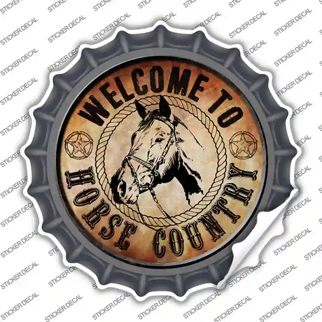 Horse Country Novelty Bottle Cap Sticker Decal