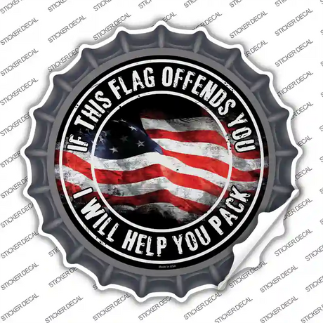 This Flag Offends You Novelty Bottle Cap Sticker Decal