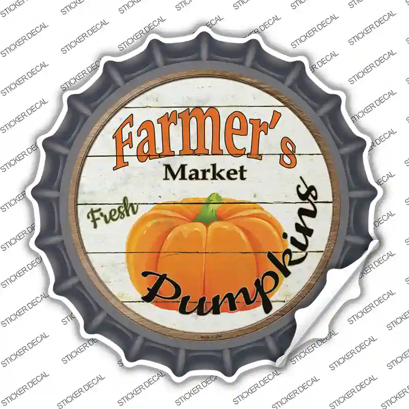 Farmers Market Pumpkins Novelty Bottle Cap Sticker Decal