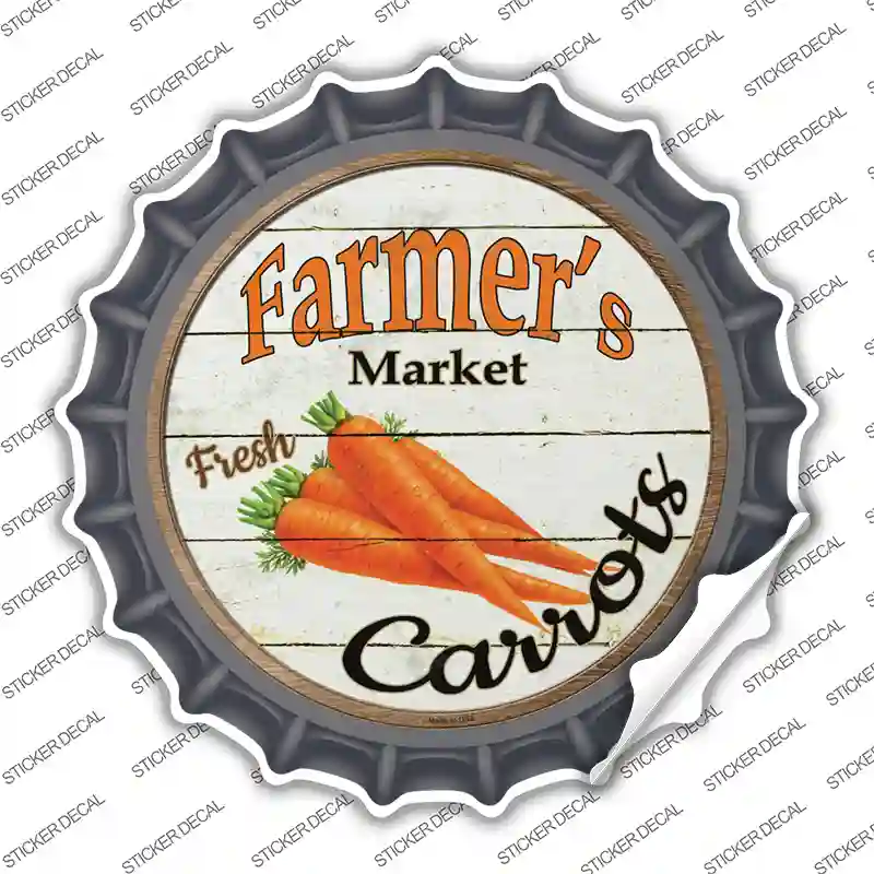 Farmers Market Carrots Novelty Bottle Cap Sticker Decal