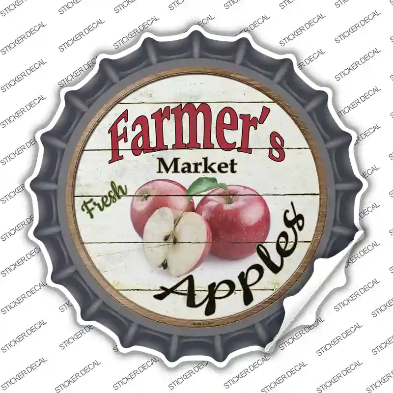 Farmers Market Apples Novelty Bottle Cap Sticker Decal