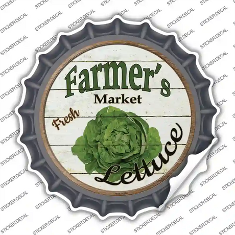 Farmers Market Lettuce Novelty Bottle Cap Sticker Decal