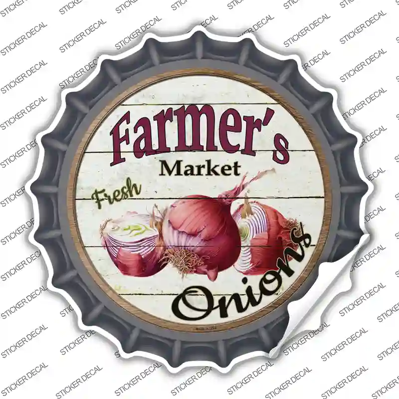 Farmers Market Onions Novelty Bottle Cap Sticker Decal