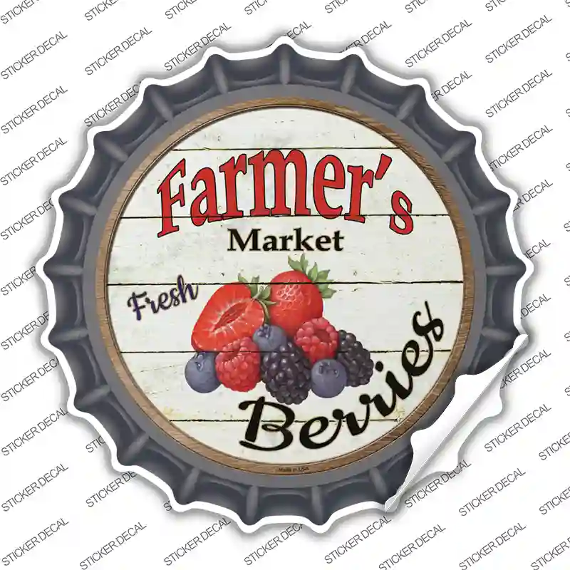 Farmers Market Berries Novelty Bottle Cap Sticker Decal