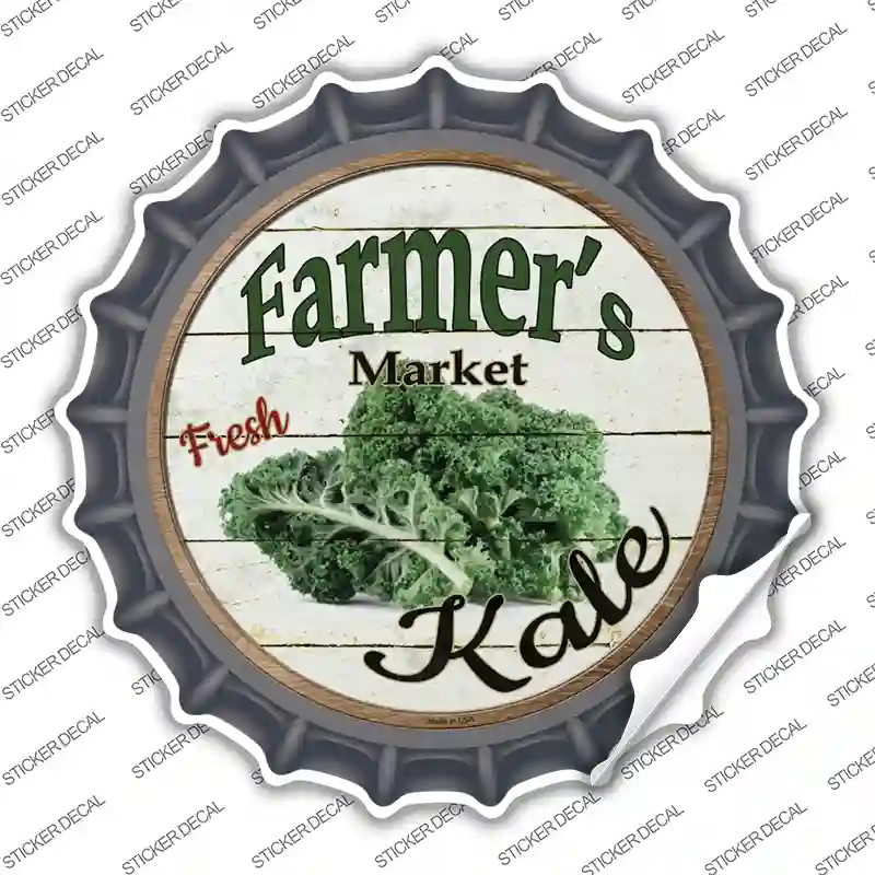 Farmers Market Kale Novelty Bottle Cap Sticker Decal