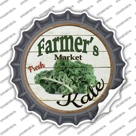 Farmers Market Kale Novelty Bottle Cap Sticker Decal